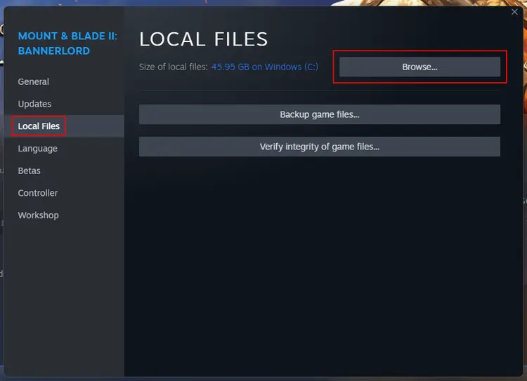 Steam: Open the folder with the server files for Mount & Blade 2 Steam: Open the folder with the server files for Mount & Blade 2