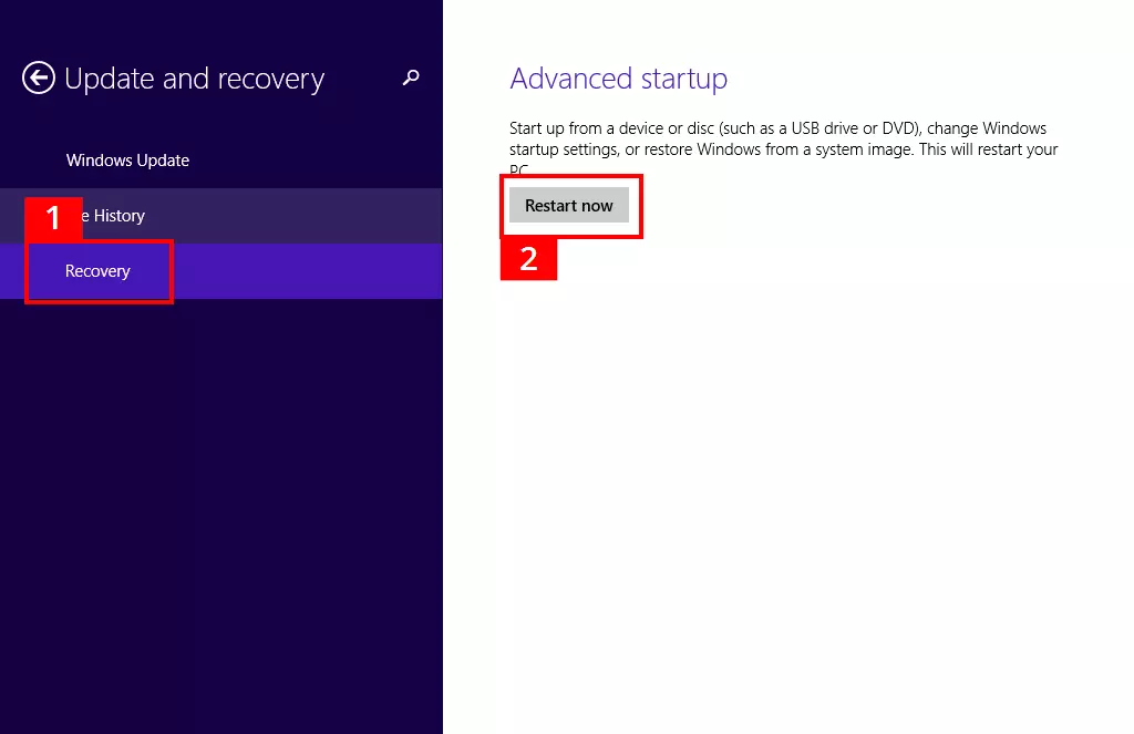 Image: Booting Windows 8 in safe mode via system repairs