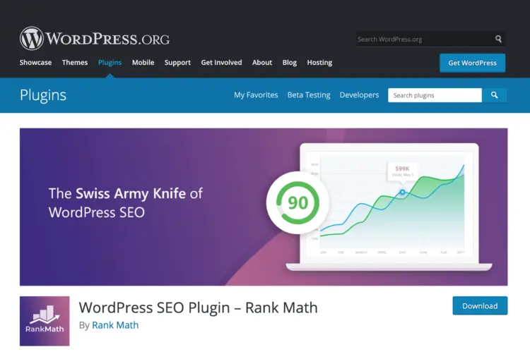 Rank Math SEO plug-in for WordPress, available from WordPress.org Rank Math SEO plug-in for WordPress, available from WordPress.org
