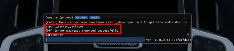 American Truck Simulator: Export server files through Console American Truck Simulator: Export server files through Console
