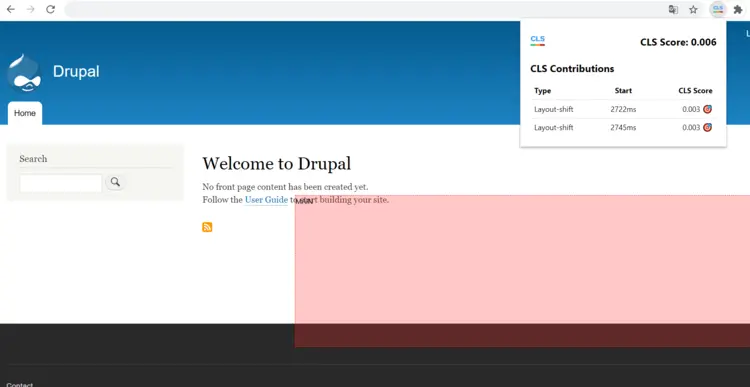 Web Vital CLS measured with a Google Chrome extension Web Vital CLS measured with a Google Chrome extension
