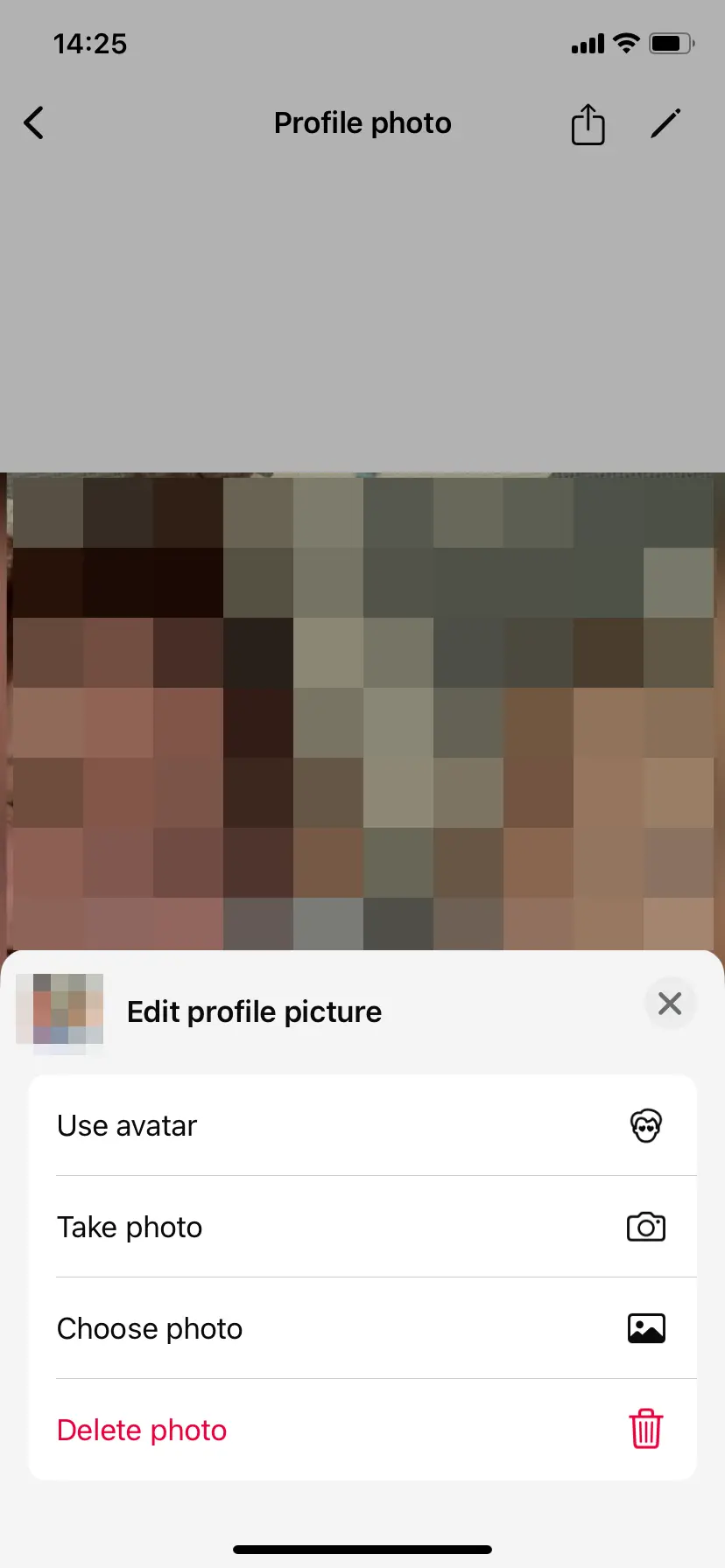 Screenshot of editing a profile picture on iOS Image: Screenshot of editing a profile picture on iOS