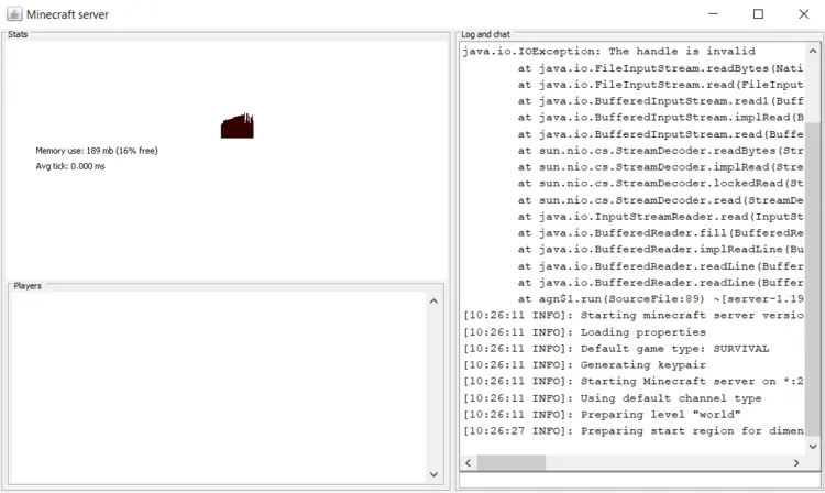Minecraft server during touchdown Minecraft server during touchdown