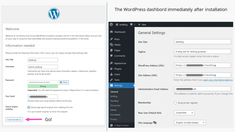 WordPress blog: the WordPress installation for your blog is finished WordPress blog: the WordPress installation for your blog is finished