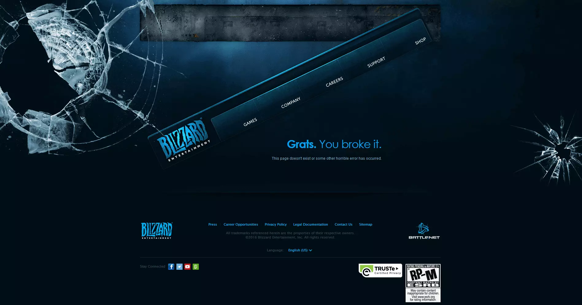 Image: blizzard error page