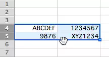 Image: Excel: Select the cells you want to move