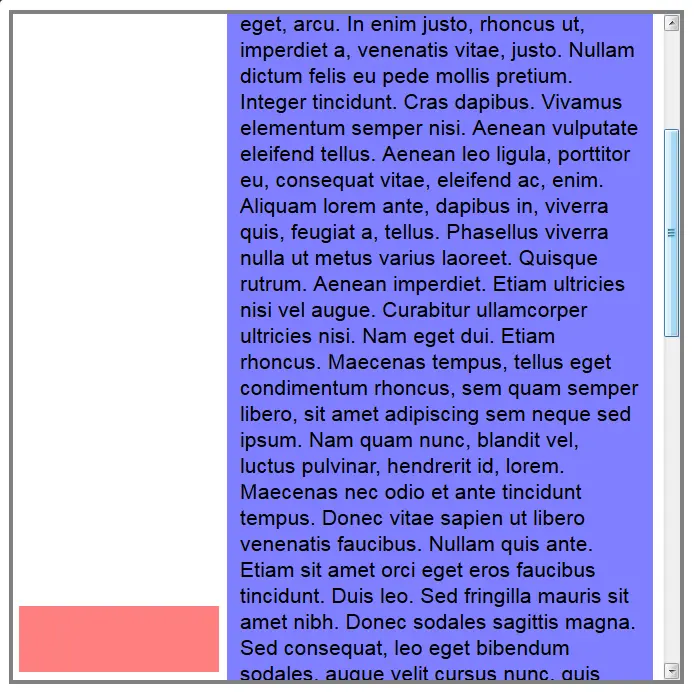 Fixed CSS box Fixed CSS box