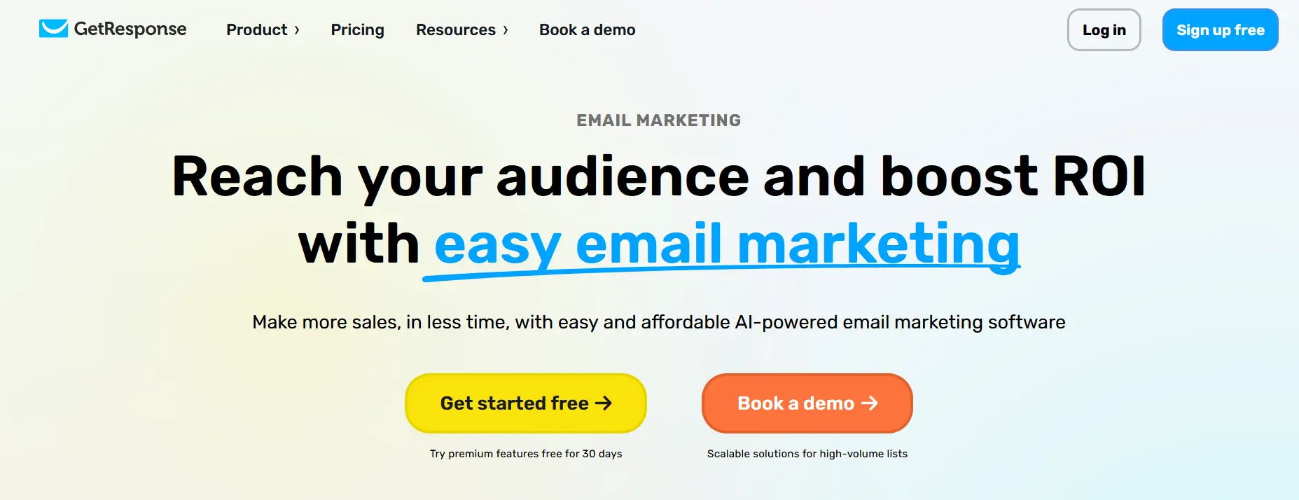 Image: GetResponse website