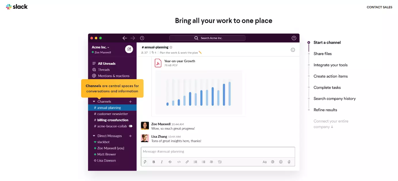 Image: Slack’s user interface