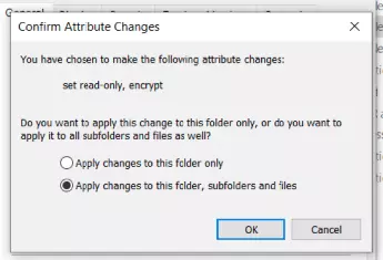 Image: Dialog window: Confirm file attribute change