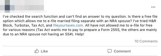 Screenshot: A user asks a question after trying the group’s search function. Screenshot: A user asks a question after trying the group’s search function.