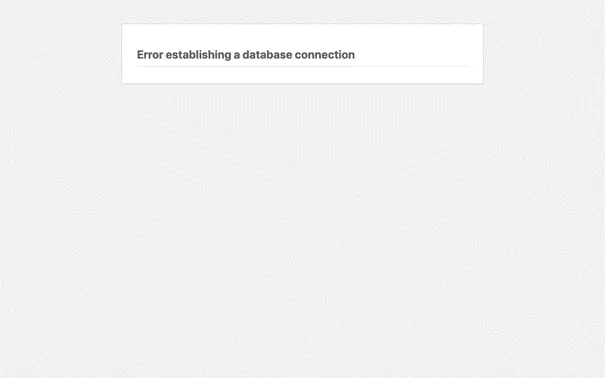 Image: WordPress error “Error establishing a database connection”