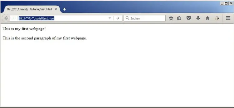 Preview of the test page including the new text section Preview of the test page including the new text section