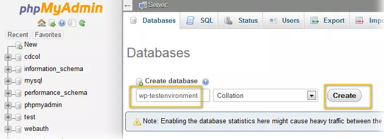 Image: Create database