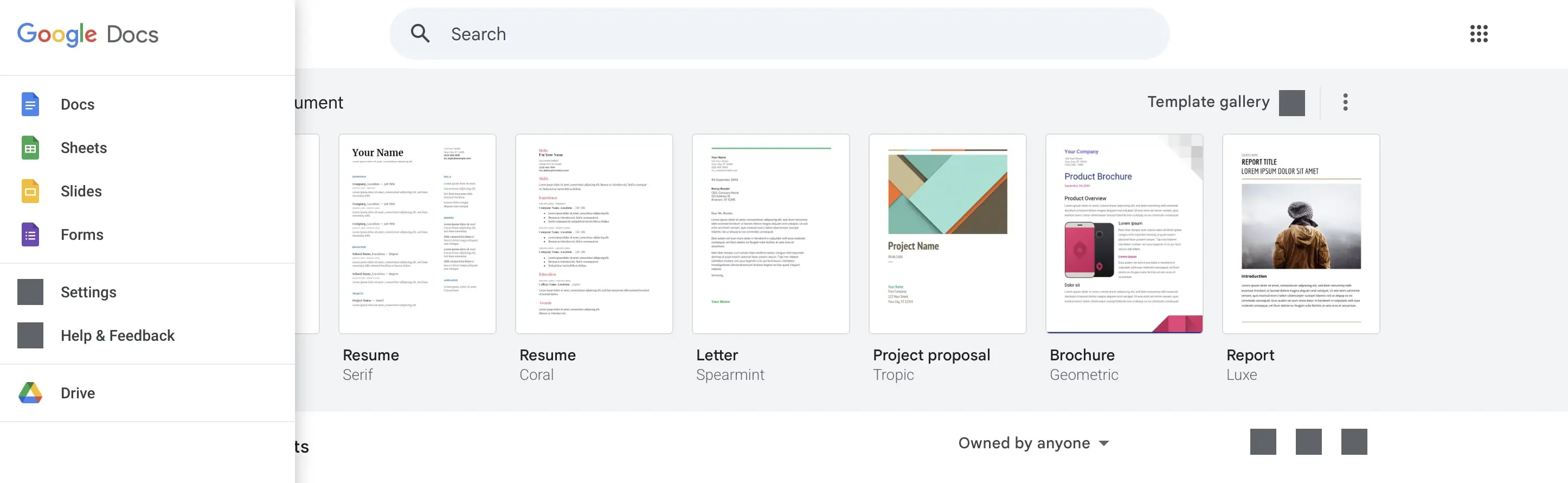 Image: Screenshot of Google Docs (Google Workspace)