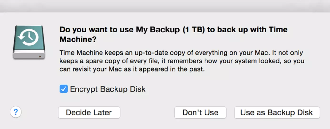 Image: Selecting and using the backup disk 
