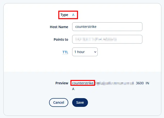 Creating a new A record Creating a new A record