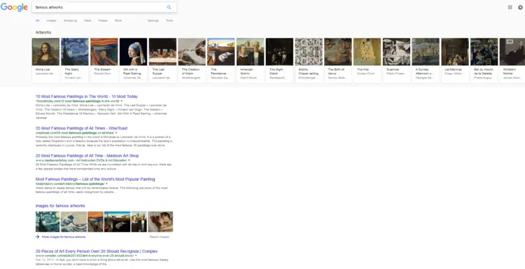 Carousel display for ‘famous artworks’ Carousel display for ‘famous artworks’