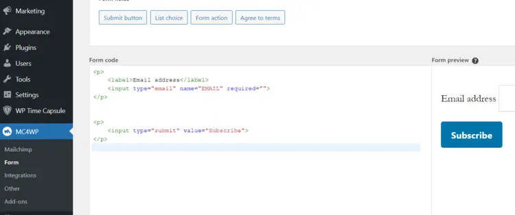 MC4WP in WordPress MC4WP in WordPress