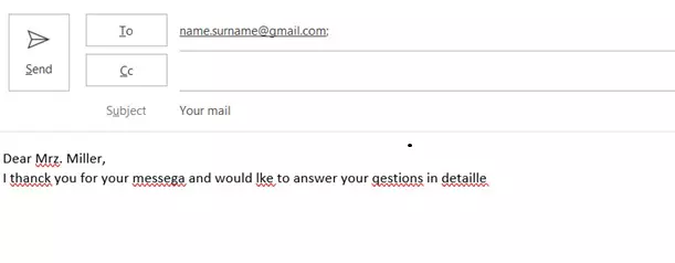 Highlighted errors in Outlook Highlighted errors in Outlook