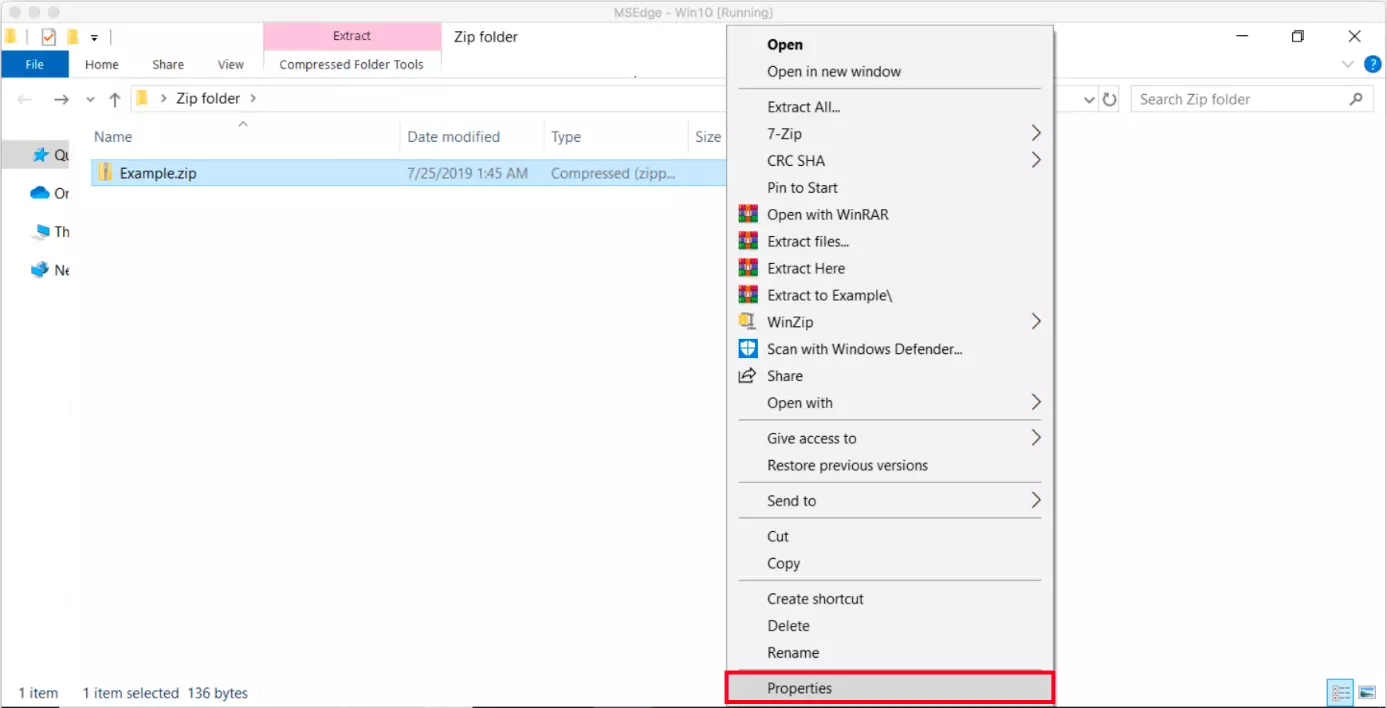 Image: Windows Explorer: The shortcut menu