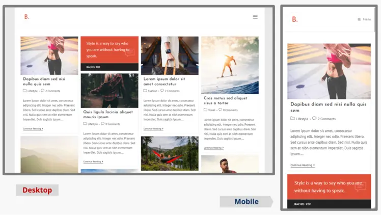 Desktop and mobile screenshots of the WordPress blog theme OceanWP in a blogger layout Desktop and mobile screenshots of the WordPress blog theme OceanWP in a blogger layout