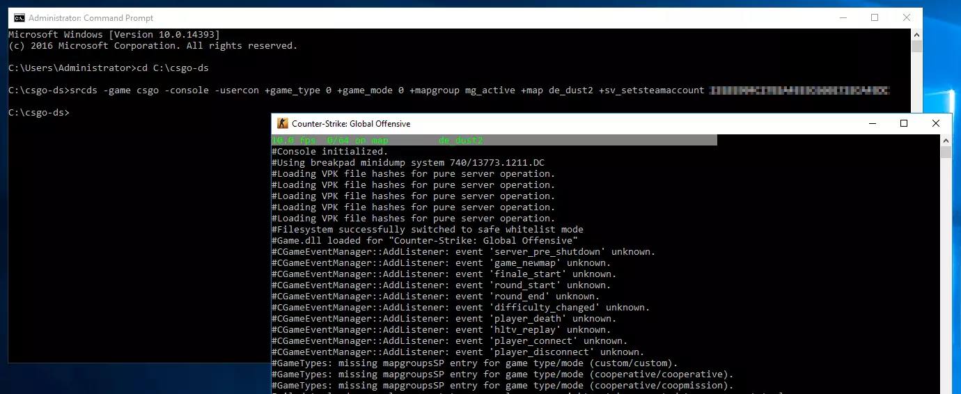 Image: CS:GO Server: Start via command prompt