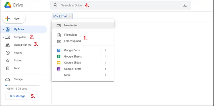 Screenshot of the Google Drive user interface Screenshot of the Google Drive user interface
