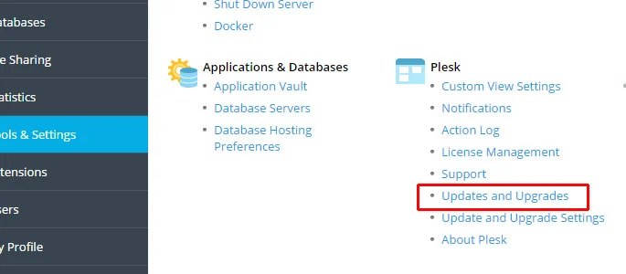 Plesk - Updates and Upgrades Plesk - Updates and Upgrades