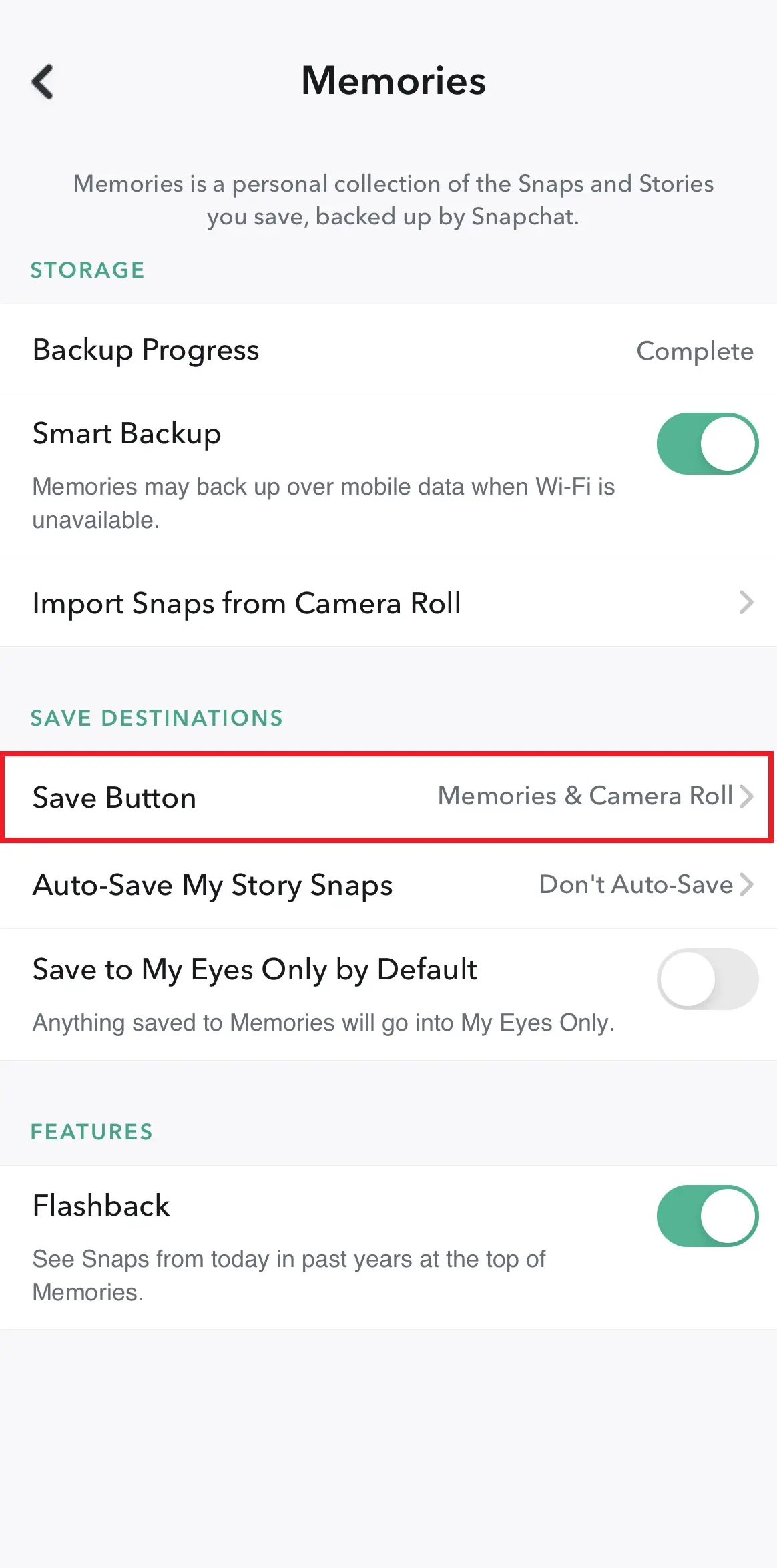 Image: Choose where to save snaps