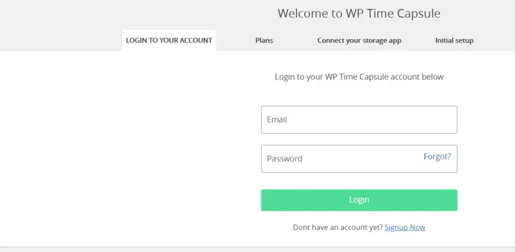 WP Time Capsule in the WordPress backend WP Time Capsule in the WordPress backend