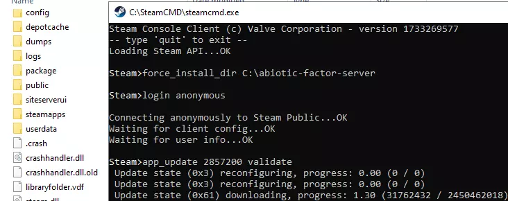 Installing Abiotic Factor server with SteamCMD Image: Installing Abiotic Factor server with SteamCMD