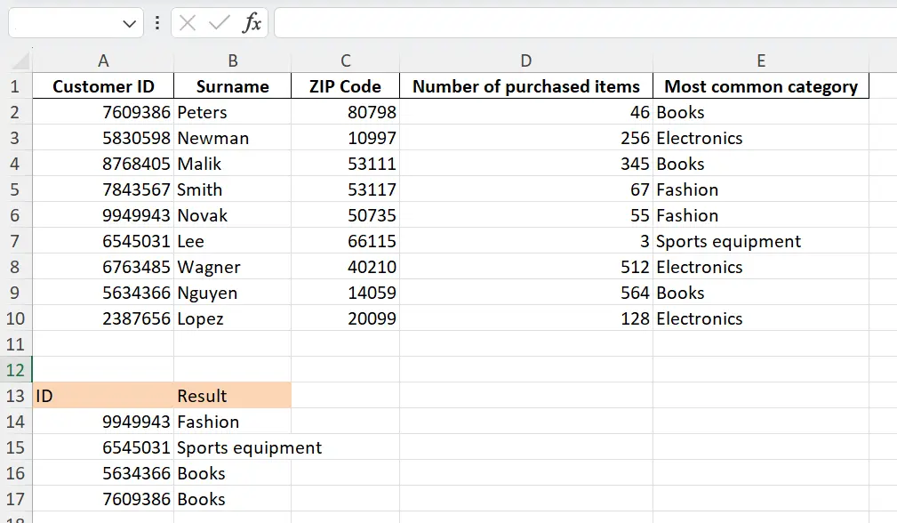 Image: VLOOKUP results in Google Sheets