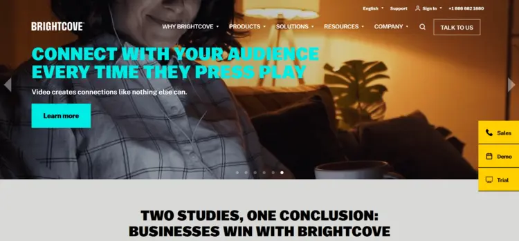 Screenshot of video platform Brightcove Screenshot of video platform Brightcove