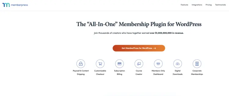 Screenshot of MemberPress website Screenshot of MemberPress website