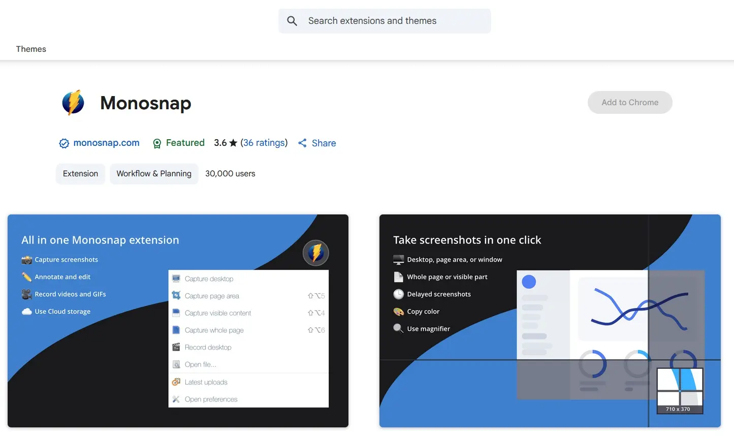 Image: Monosnap screenshot tool Chrome extension