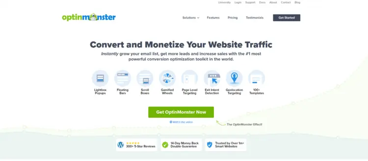 Website of premium WordPress plugins OptinMonster Website of premium WordPress plugins OptinMonster