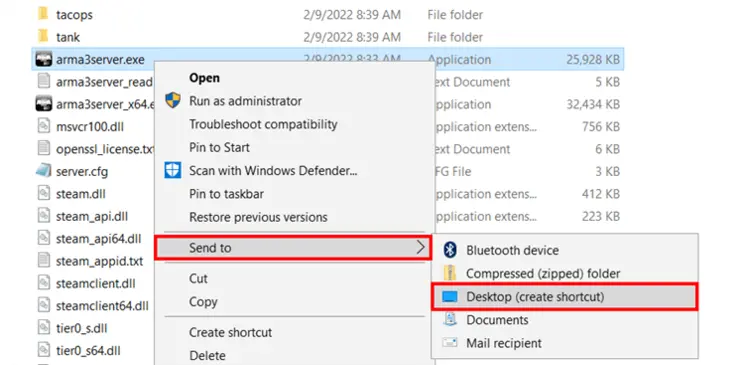 Arma 3 Server Directory: Create Desktop Shortcut Arma 3 Server Directory: Create Desktop Shortcut