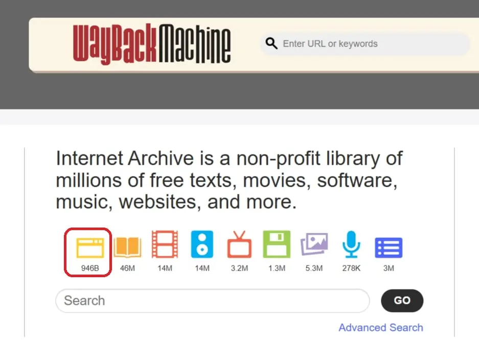 Archive of the Wayback Machine Image: Archive of the Wayback Machine