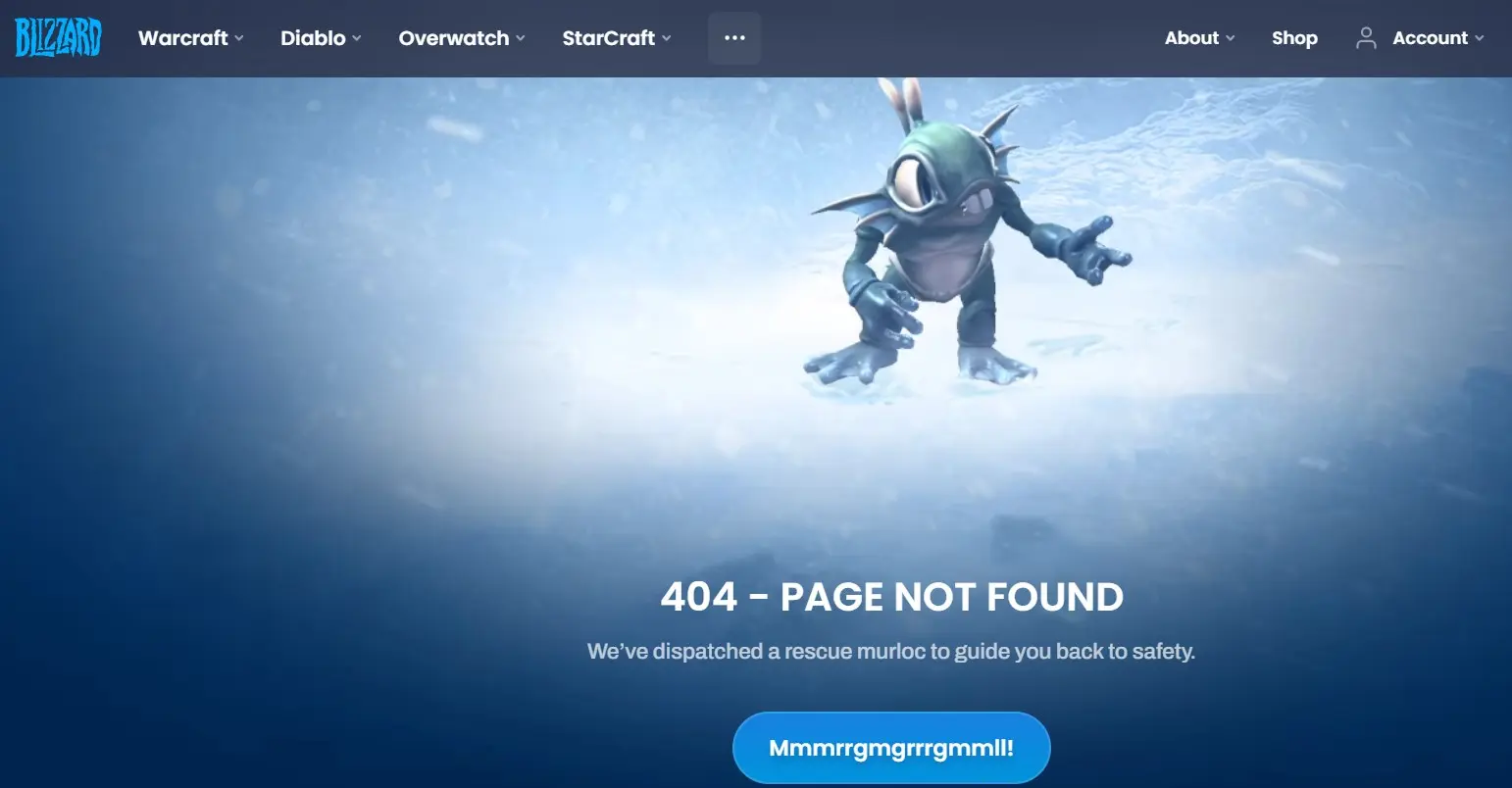 Image: Blizzard Entertainment error page