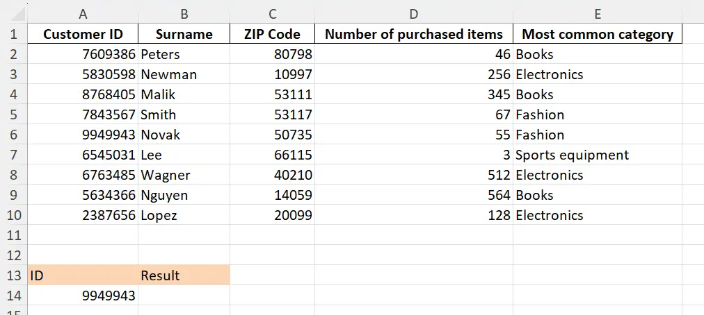 Image: Search key defined in Google Sheets