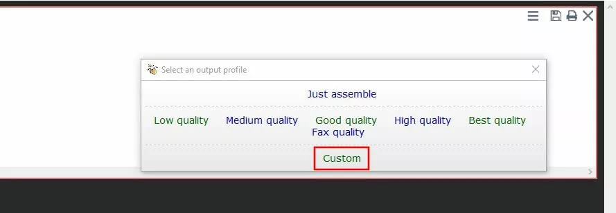 Image: PDF24 Creator: “Select output profile” window