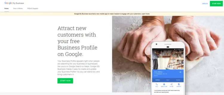 Google My Business Homepage Google My Business Homepage