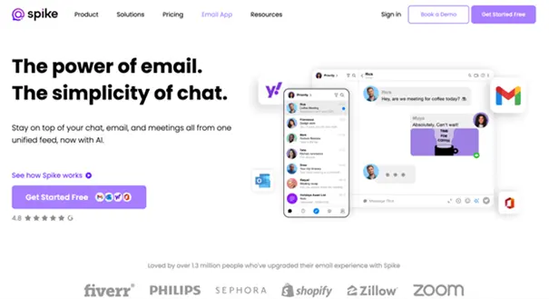Screenshot of the Spike website Screenshot of the Spike website