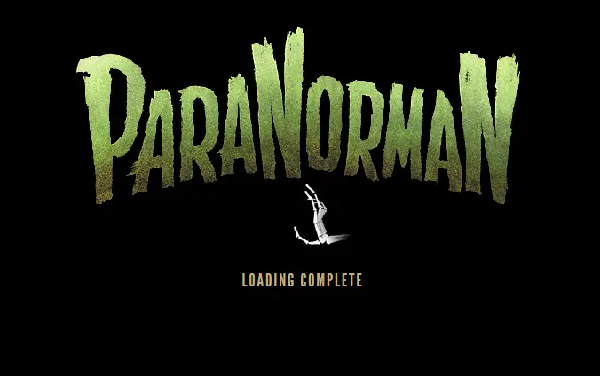 Loading screen for the website of the animation film, ParaNorman Loading screen for the website of the animation film, ParaNorman