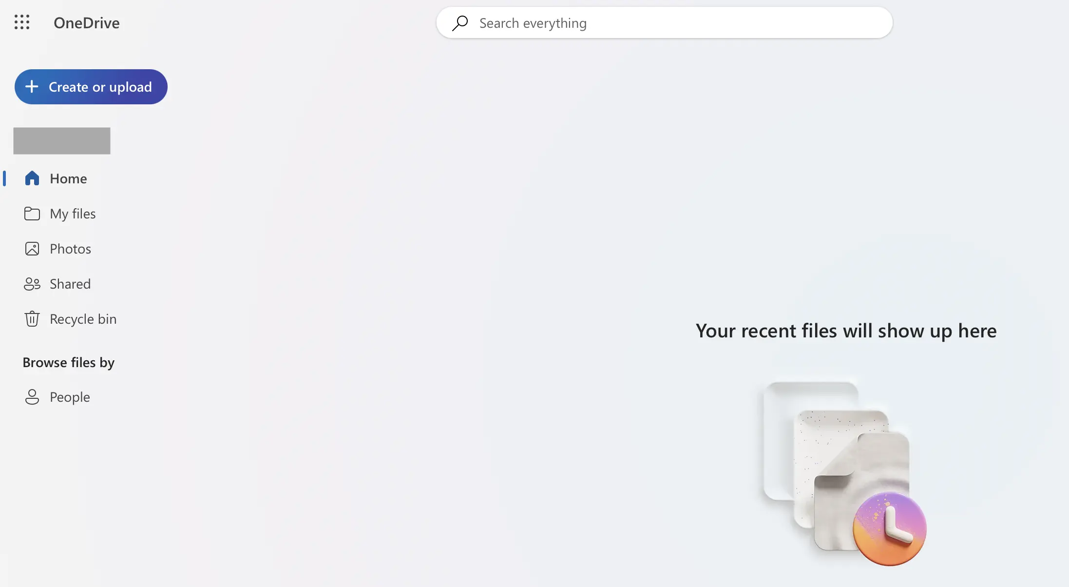 Image: OneDrive web dashboard: My files