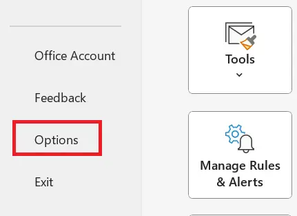 Image: Microsoft Outlook: The “File” tab