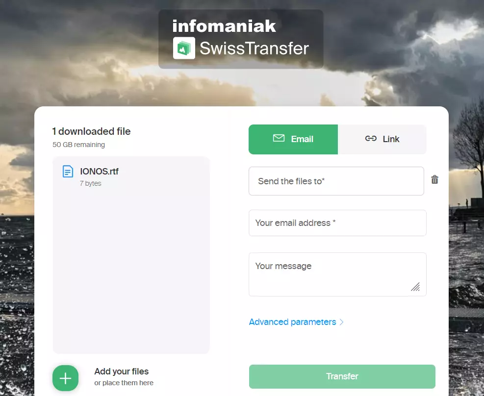 Swiss file hosting provider SwissTransfer Image: Swiss file hosting provider SwissTransfer