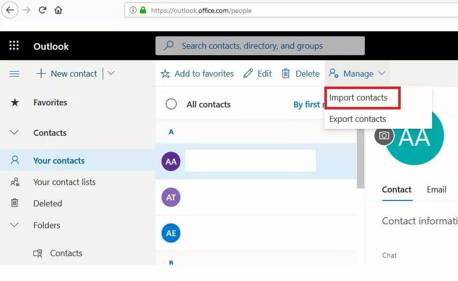 Outlook on the web: overview of recommended people Outlook on the web: overview of recommended people