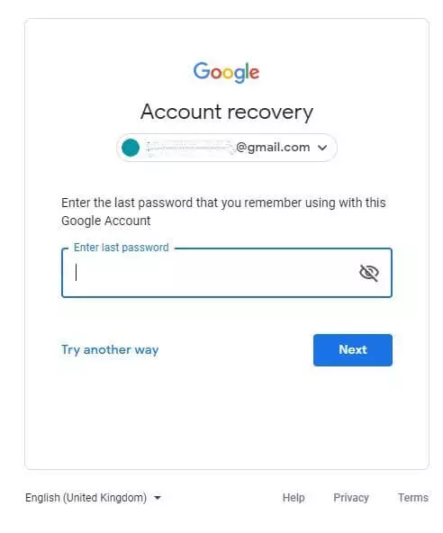 Image: Password recovery